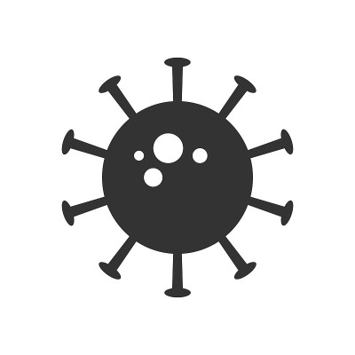 病毒图标隔离在白色背景上。矢量插图。