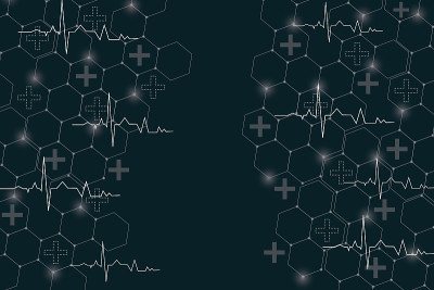 分子结构的背景。带有DNA分子的科学模板墙纸或横幅。了解科学分子背景。波流，创新格局