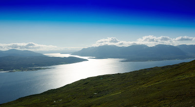 挪威峡湾水道景观背景