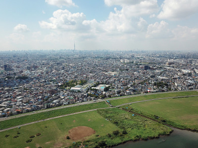 天空中的东京市中心