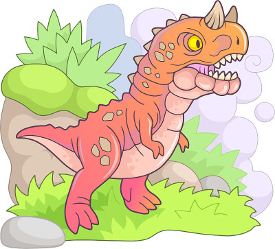 predatory prehistoric dinosaur carnotaurus, funny 