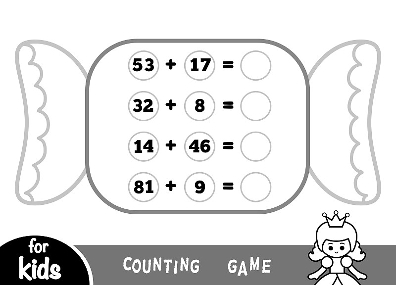 Counting Game for Preschool Children. Educational 