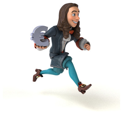 3D插图的卡通人在历史巴洛克服装