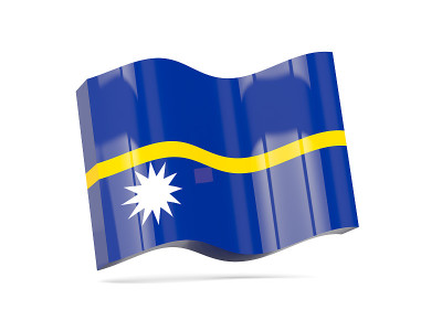 波浪图标与瑙鲁旗帜