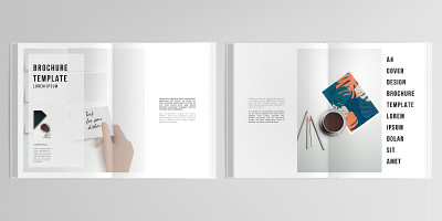 3d realistic vector layout of cover mockup design 