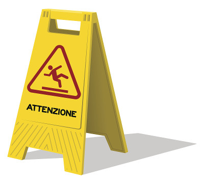 Attenzione两面板黄色标志