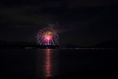 湖面上的烟火表演