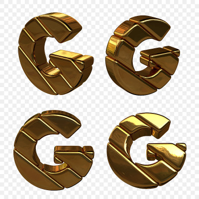矢量插图的字母的黄金。3 d字母G