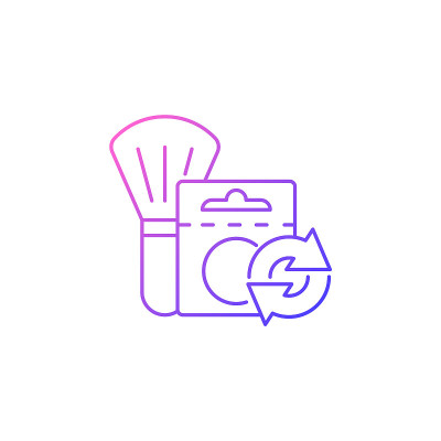 腮红填充梯度线性矢量图标