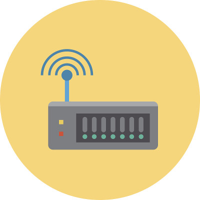 Wifi路由器彩色矢量图