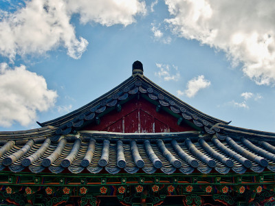 韩国清州的韩屋，传统的韩国房子