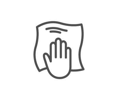 清洗布线图标。用抹布擦。