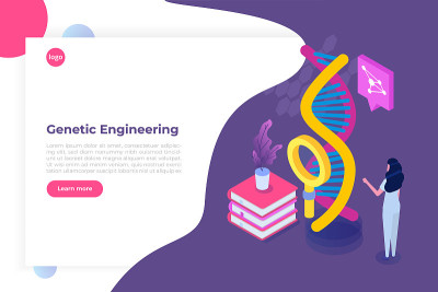 CRISPR CAS9 -基因工程等距概念。矢量图