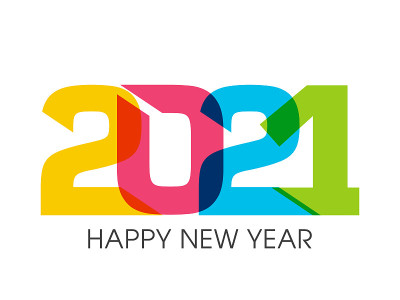 2021年新年快乐文本设计向量。