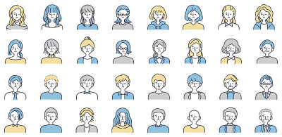 麻烦脸男人和女人的设定简单的插图