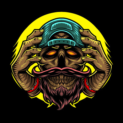 Skull head mascot