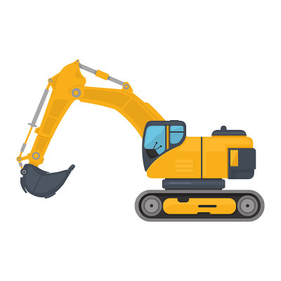 Digger Excavator Icon Vector Illustration