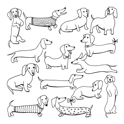 一套狗腊肠犬插图