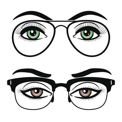 戴眼镜的女性眼睛
