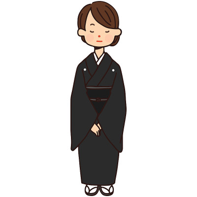 穿着日本葬礼和服的女人