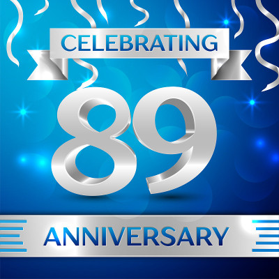 Eighty nine 89 Years Anniversary Celebration Desig
