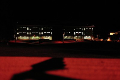 一个山城的空中夜景