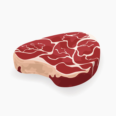 生肉牛排矢量插图
