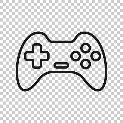 Joystick sign icon in transparent style. Gamepad v