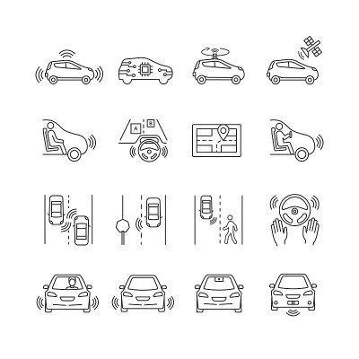Autonomous car icons