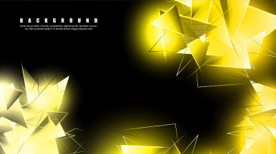 abstract background with glowing gold triangles th