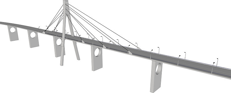 矢量3D桥梁城市建筑视图