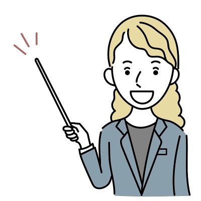 外国女商人解释东西的矢量插图