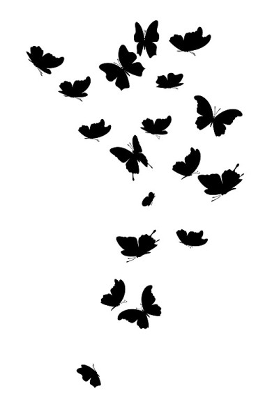 Flying butterflies. Vector decoration element.