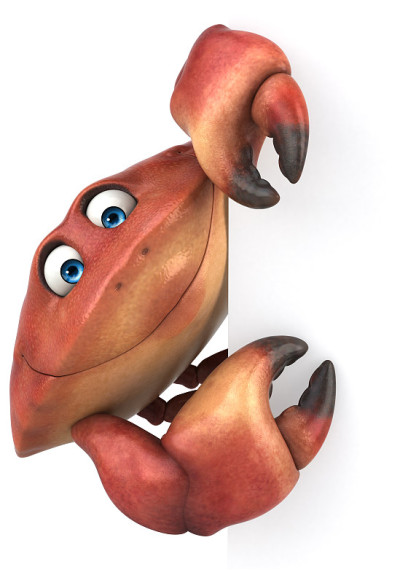 有趣的螃蟹- 3D插图