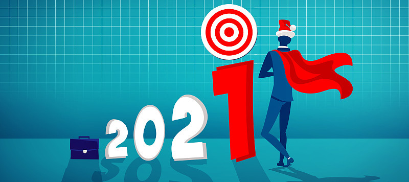 有目标和目标概念的2021年。三维演示
