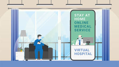 Virtual hospital concept. Online medical service. 