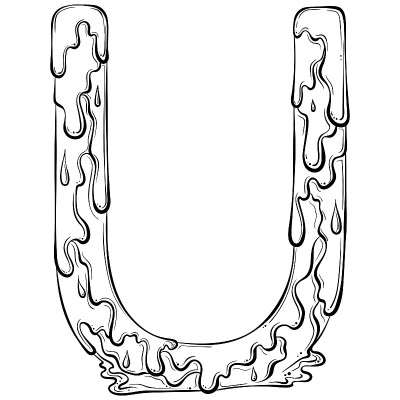 字母U带流滴