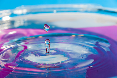 水滴特写细节蓝色