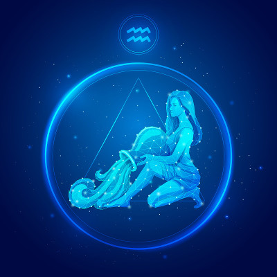 水瓶座的星座图标。