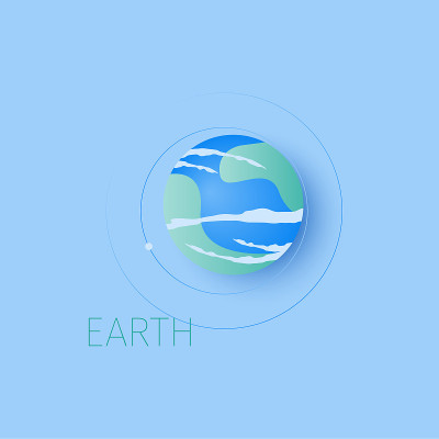地球行星与月球轨道。