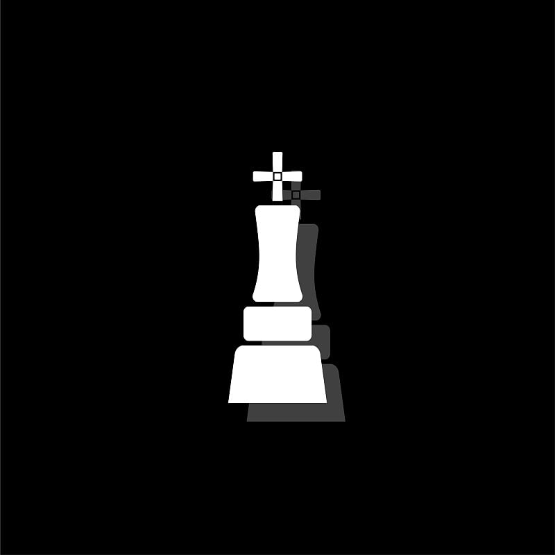 Chess king icon flat