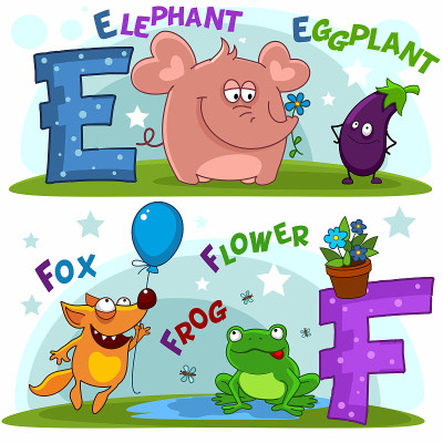 字母e和f
