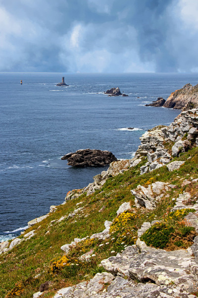 拉兹角和古老的灯塔。布列塔尼。Finistere