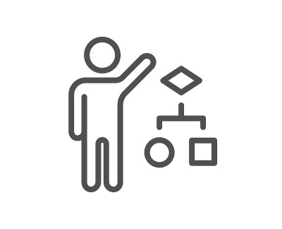 算法行图标。企业管理的迹象。