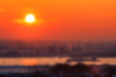 金色的夕阳模糊的影像