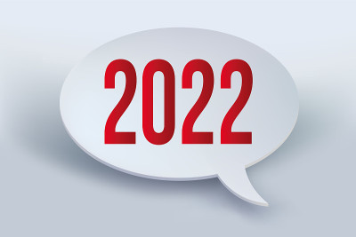 2022年贺卡，以漫画书泡泡的幽默风格表达你最好的祝福。