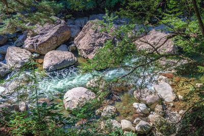 山谷的潺潺流水
