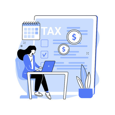 自己报税抽象概念矢量图。
