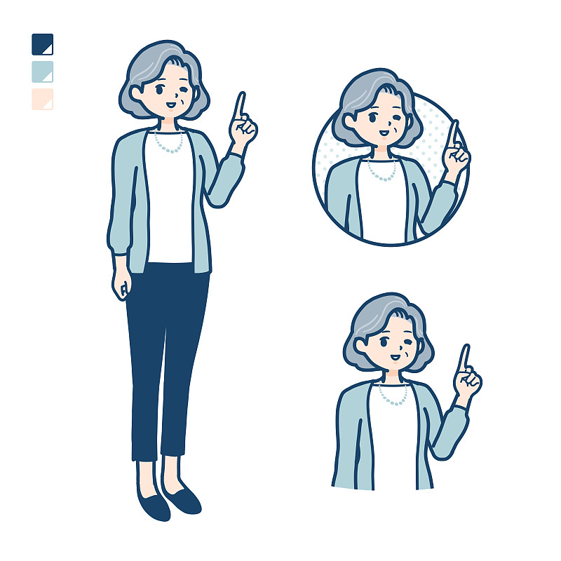 简单的高级woman_pointing-hand-sign