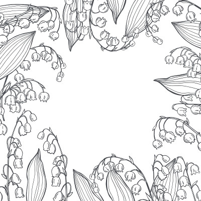 Lilies of the valley. Vector background.